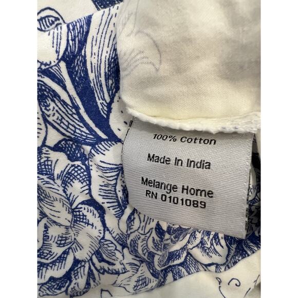 Melange Home Duvet Cover Navy Toile, King Size 80 x 104” 100% Cotton - Picture 11 of 15